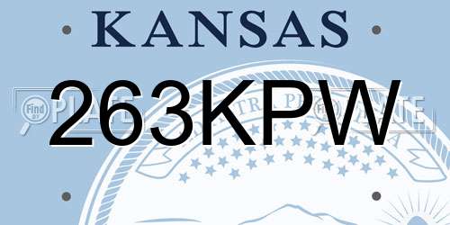 263KPW Kansas License Plate