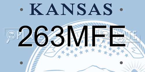 263MFE Kansas License Plate