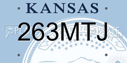 263MTJ Kansas License Plate