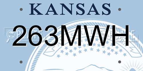 263MWH Kansas License Plate