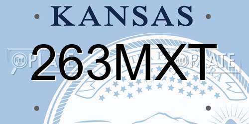 263MXT Kansas License Plate