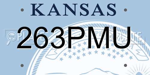 263PMU Kansas License Plate