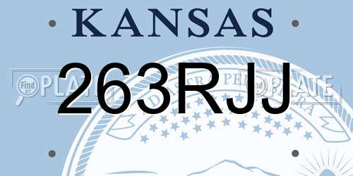 263RJJ Kansas License Plate