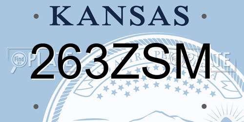 263ZSM Kansas License Plate