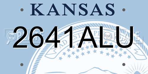 2641ALU Kansas License Plate