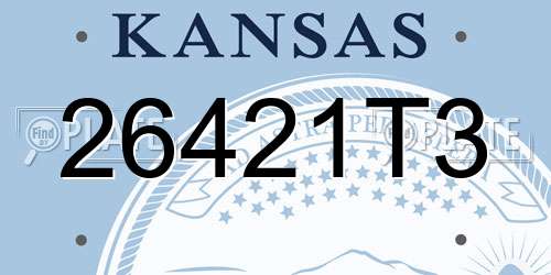 26421T3 Kansas License Plate