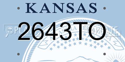 2643TO Kansas License Plate