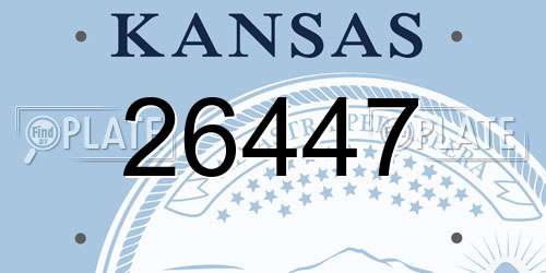 26447 Kansas License Plate