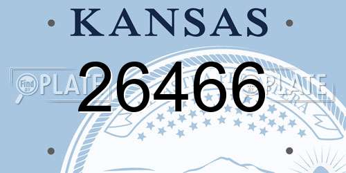 26466 Kansas License Plate