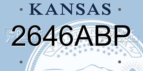2646ABP Kansas License Plate