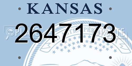 2647173 Kansas License Plate