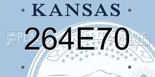 264E70 Kansas License Plate