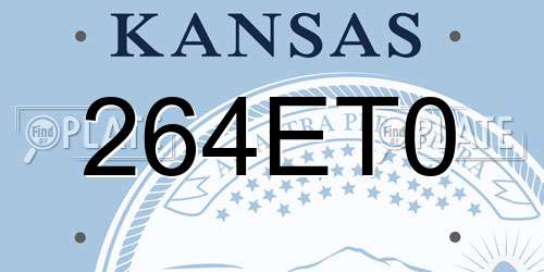 264ET0 Kansas License Plate