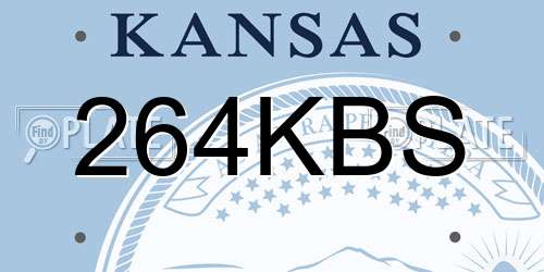 264KBS Kansas License Plate