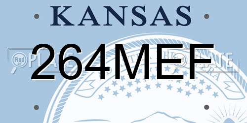 264MEF Kansas License Plate