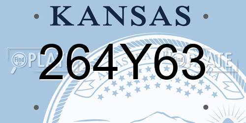 264Y63 Kansas License Plate