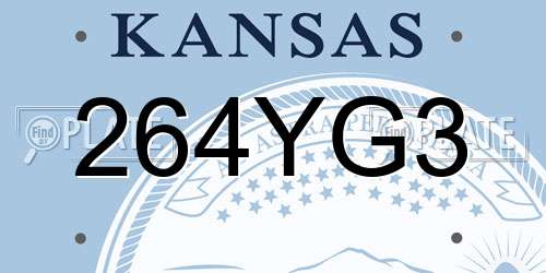 264YG3 Kansas License Plate