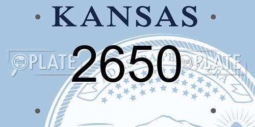 2650 Kansas License Plate