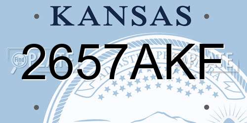 2657AKF Kansas License Plate