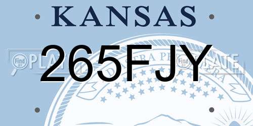 265FJY Kansas License Plate