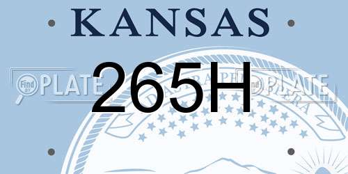 265H Kansas License Plate