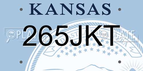 265JKT Kansas License Plate