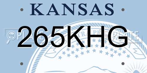 265KHG Kansas License Plate