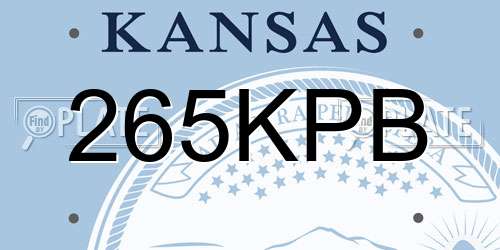 265KPB Kansas License Plate