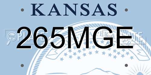 265MGE Kansas License Plate