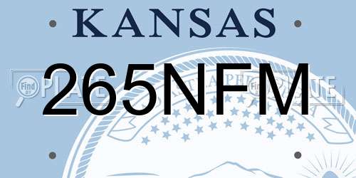 265NFM Kansas License Plate