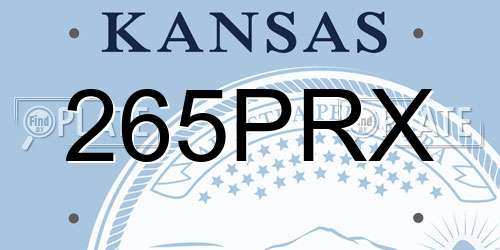 265PRX Kansas License Plate