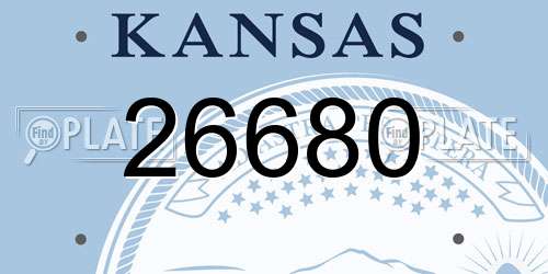 26680 Kansas License Plate