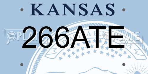 266ATE Kansas License Plate
