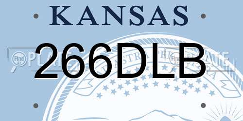 266DLB Kansas License Plate