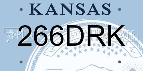 266DRK Kansas License Plate