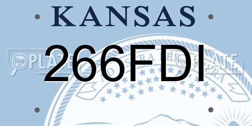 266FDI Kansas License Plate