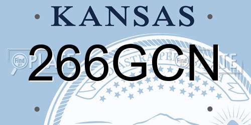 266GCN Kansas License Plate