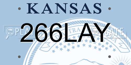 266LAY Kansas License Plate