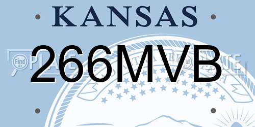 266MVB Kansas License Plate