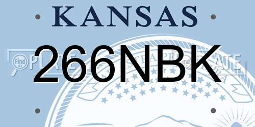 266NBK Kansas License Plate
