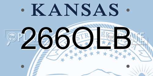 266OLB Kansas License Plate
