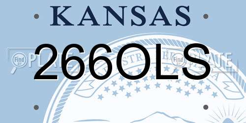 266OLS Kansas License Plate