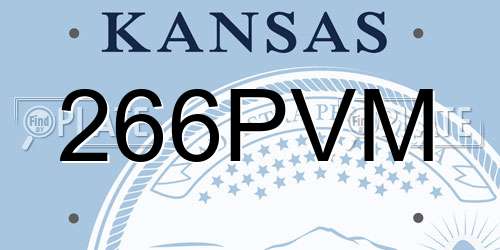 266PVM Kansas License Plate