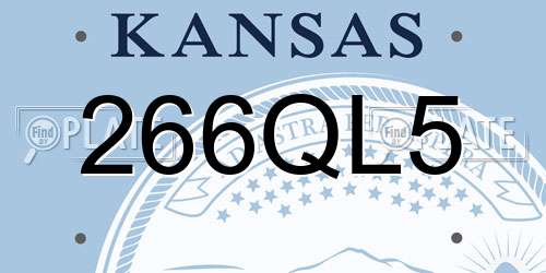 266QL5 Kansas License Plate