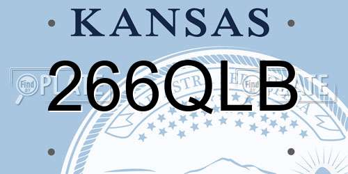 266QLB Kansas License Plate