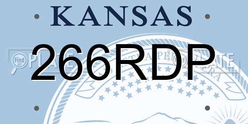 266RDP Kansas License Plate