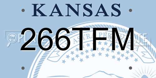 266TFM Kansas License Plate