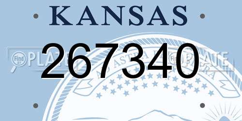 267340 Kansas License Plate