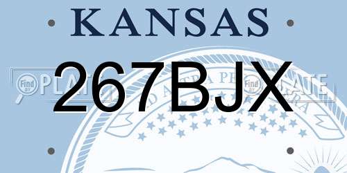 267BJX Kansas License Plate