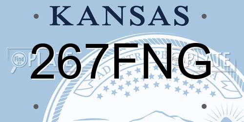 267FNG Kansas License Plate